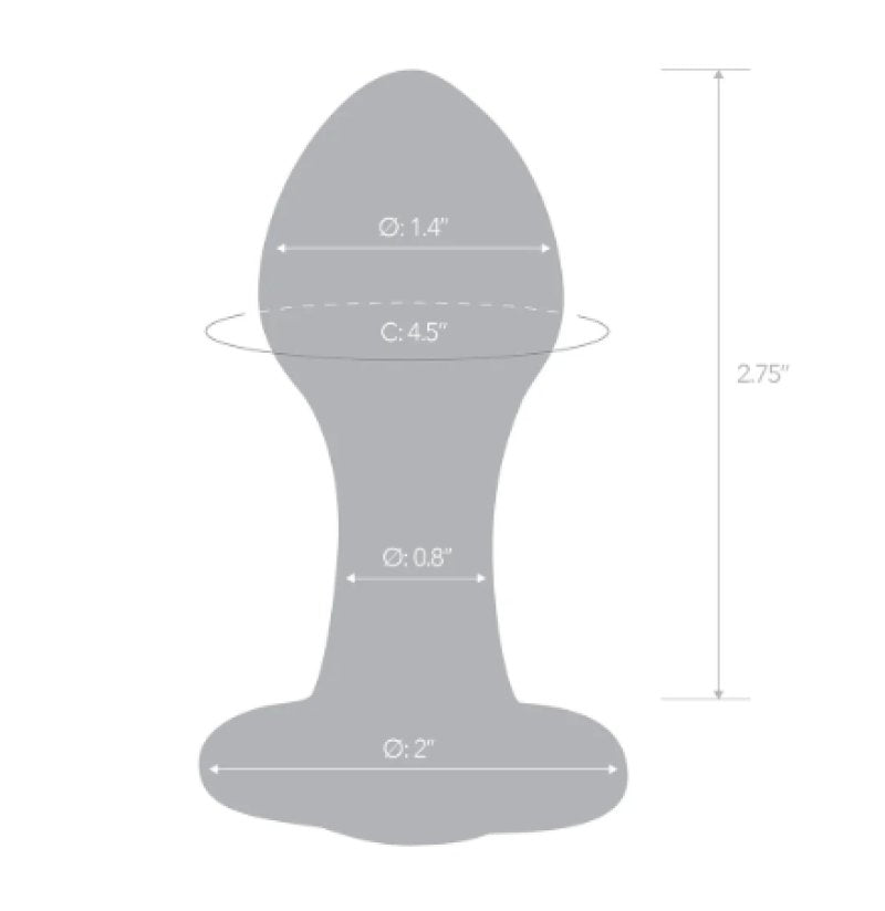 Glas 3.5 Inch Bling Bling Glass Butt Plug With Gem Base in Clear or Dark Hue