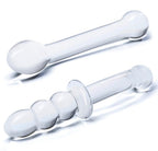 Glas 6 Inch 2Pc G-Spot Pleasure Dildo Set Clear Glass