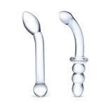 Glas 6 Inch 2Pc G-Spot Pleasure Dildo Set Clear Glass