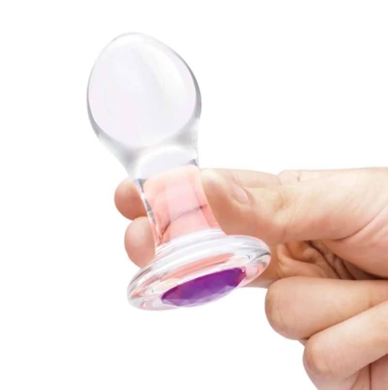 Glas 3 Inch 3.5 Inch 4 Inch 3-Piece Bling Bling Anal Training Set Glass Butt Plugs