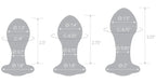 Glas 3 Inch 3.5 Inch 4 Inch 3-Piece Bling Bling Anal Training Set Glass Butt Plugs