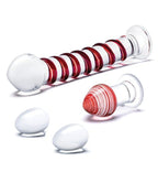 Glas 4-Piece Mr. Swirly Set with Red Swirl Kegal Balls and 3.25 Inch Butt Plug
