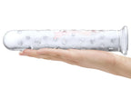 Glas 10 Inch Extra Large Clear Glass Dildo With Textured Ridges and Smooth Tapered Tip