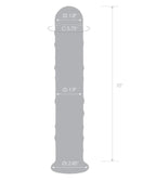 Glas 10 Inch Extra Large Clear Glass Dildo With Textured Ridges and Smooth Tapered Tip
