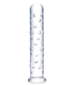 Glas 10 Inch Extra Large Clear Glass Dildo With Textured Ridges and Smooth Tapered Tip