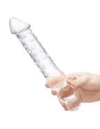 Glas 12 Inch Clear Double Ended Glass Dildo With Anal Beads