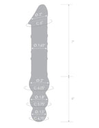 Glas 12 Inch Clear Double Ended Glass Dildo With Anal Beads