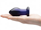 Glas 3.5 Inch Remote Controlled Vibrating Butt Plug in Deep Blue