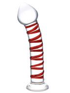 Glas 8 Inch Mr. Swirly Red Spiral Handblown Glass Dildo > Glass > Dildos