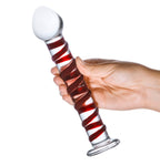 Glas 8 Inch Mr. Swirly Red Spiral Handblown Glass Dildo > Glass > Dildos