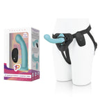 Pegasus 6 Inch Remote Control Ripple P-Spot G-Spot Silicone Peg with Harness in Blue > Dildos > Strap On Harnesses