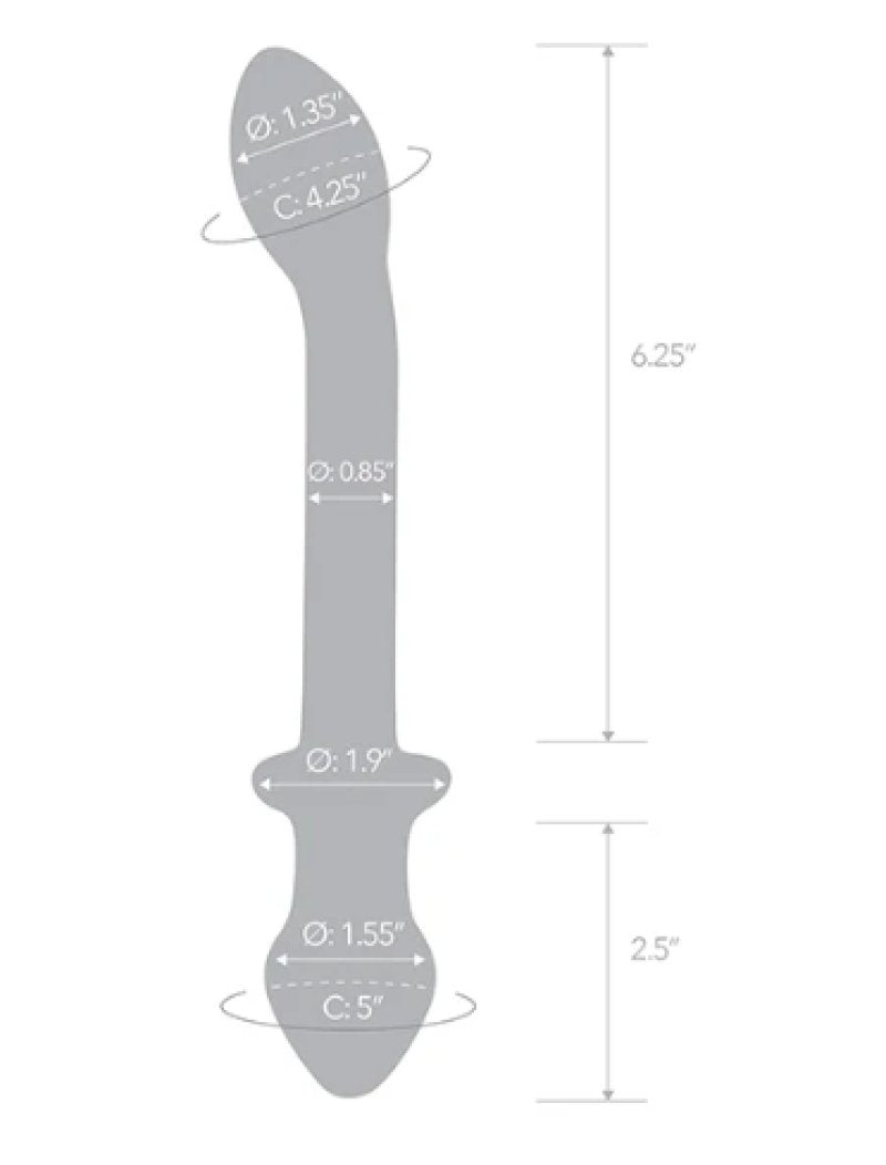 Glas 9.5" Double Play Dual-Ended Glass Dildo with Clear Smooth Design > Glass > Dildos