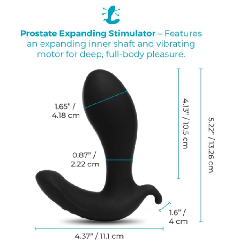 b-Vibe Expand Plug Remote Control Vibrating Expanding Anal Plug in Black > Anal Range > Tunnel and Stretchers
