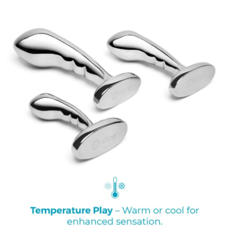 b-Vibe Stainless Steel P-Spot Training Set 3-Piece Prostate Plug Set with Weighted Plugs > Anal Range > Prostate Plugs