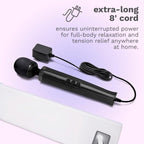 Le Wand Diecast Plug-In Massager Black Corded Metal Body with 10 Speeds and 20 Vibration Patterns