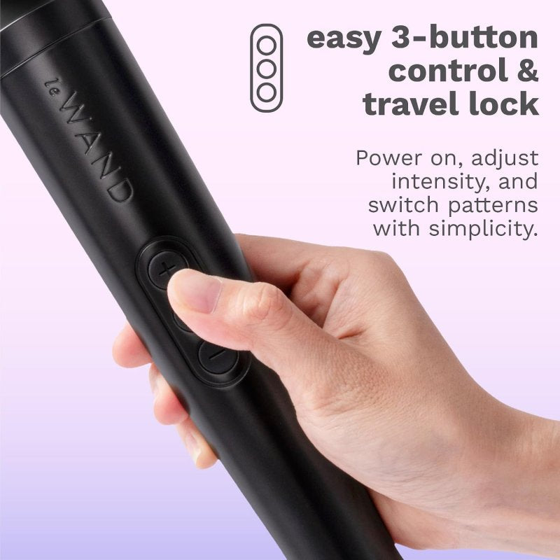 Le Wand Diecast Plug-In Massager Black Corded Metal Body with 10 Speeds and 20 Vibration Patterns