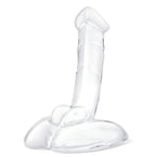 Glas 7.5 Inch Rideable Standing Clear Glass Cock with Stability Base
