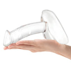 Glas 7.5 Inch Rideable Standing Clear Glass Cock with Stability Base