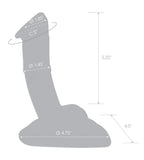 Glas 7.5 Inch Rideable Standing Clear Glass Cock with Stability Base