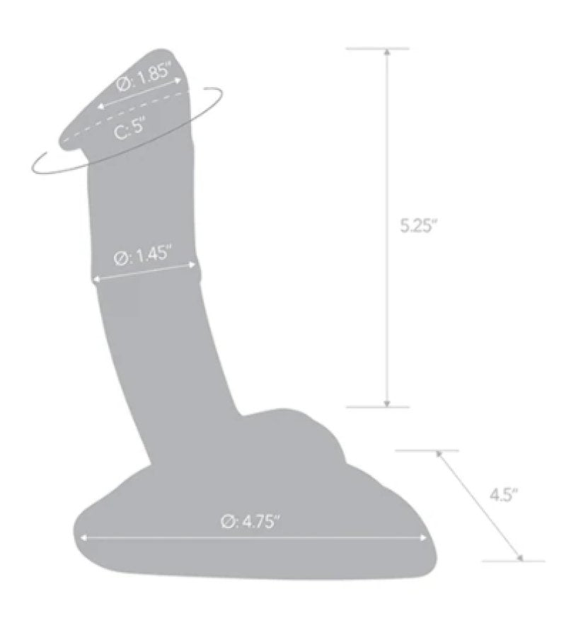 Glas 7.5 Inch Rideable Standing Clear Glass Cock with Stability Base
