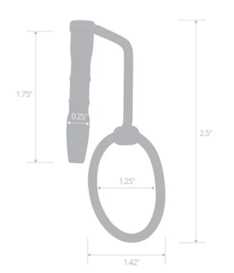 Blue Line Stainless Steel Sperm Stopper with Glans Ring 1 3/4 Inch Insertable Length