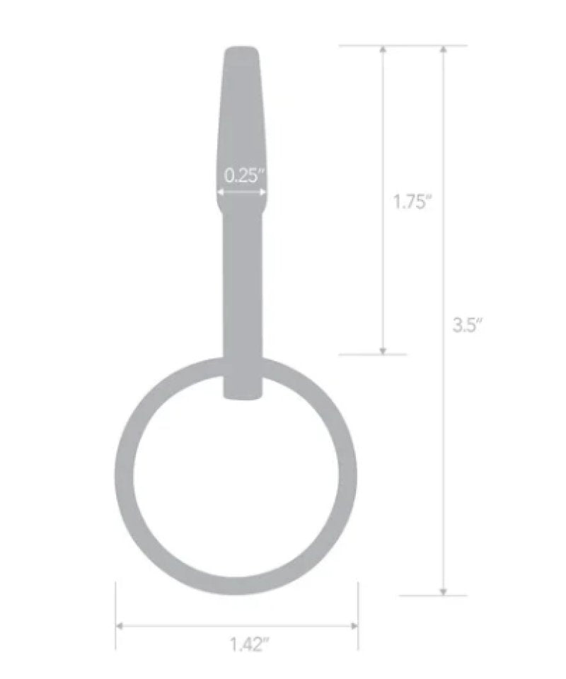 Blue Line Stainless Steel Penis Plug with Ring 1 3/4 Inch Insertable Length Secondary image