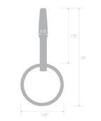 Blue Line Stainless Steel Penis Plug with Ring 1 3/4 Inch Insertable Length