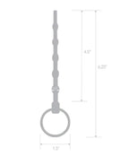 Blue Line 4.5 Inch Stainless Steel Beaded Urethral Sound in Blue