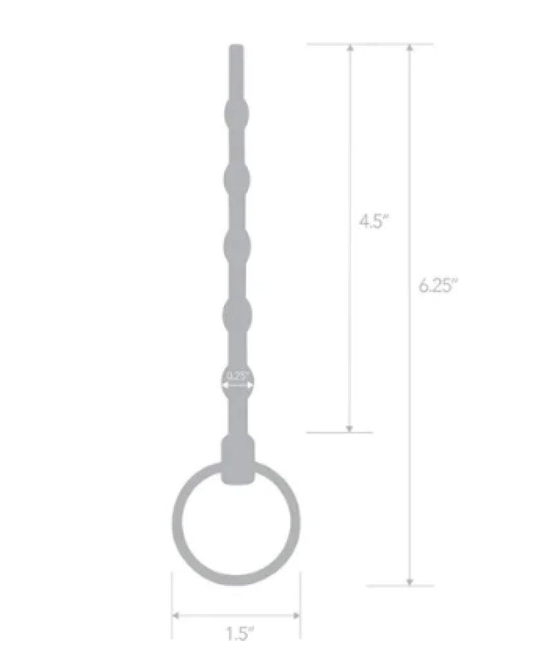 Blue Line 4.5 Inch Stainless Steel Beaded Urethral Sound in Blue