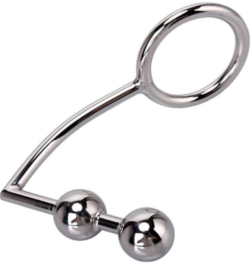 Blue Line Two Beas Stainless Steel Anal Hook and Cock Ring 45mm Main image