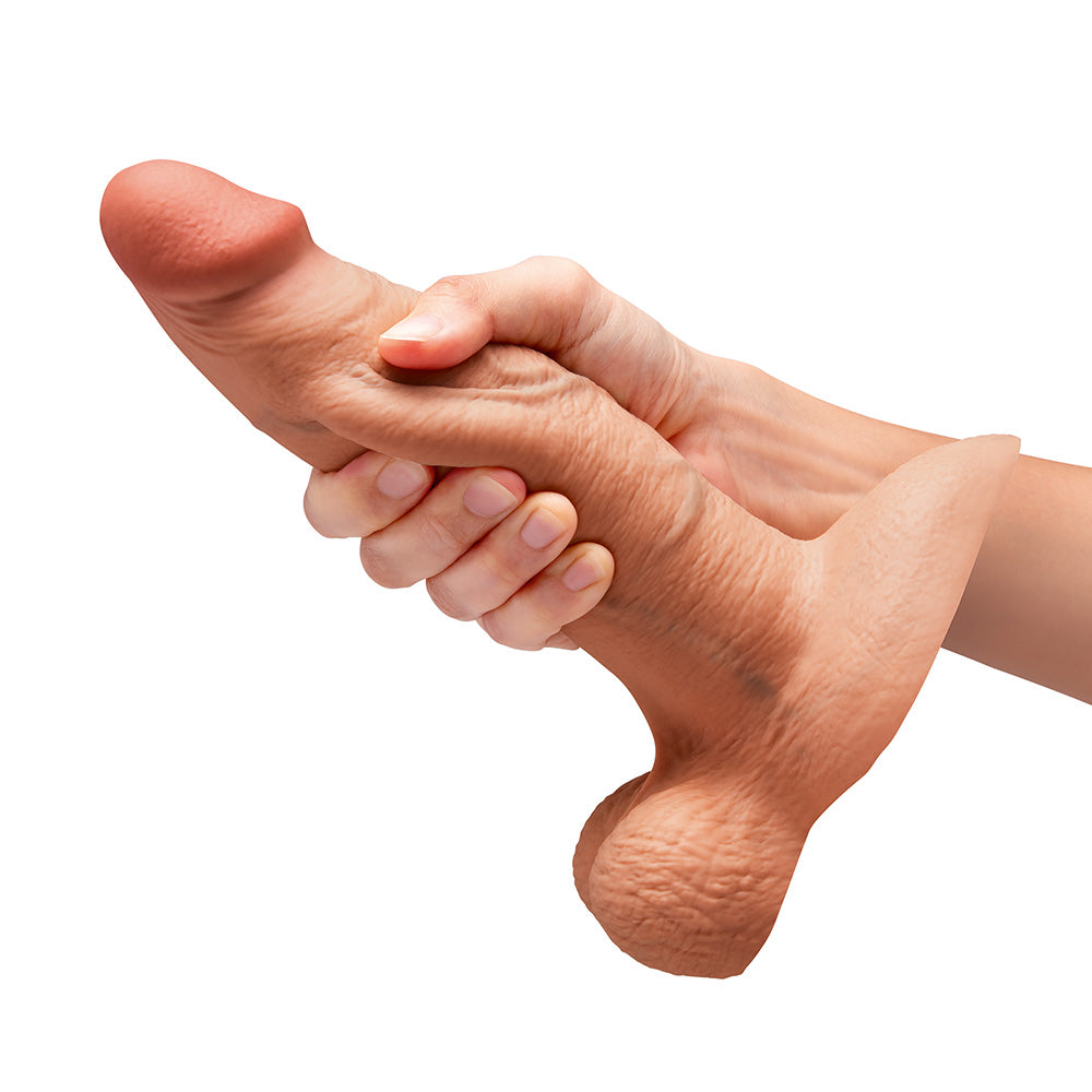 b-Vibe Slipskin Realistic Silicone Dildo 8 Inch Girthy Mocha > Dildos > Realistic Dildos