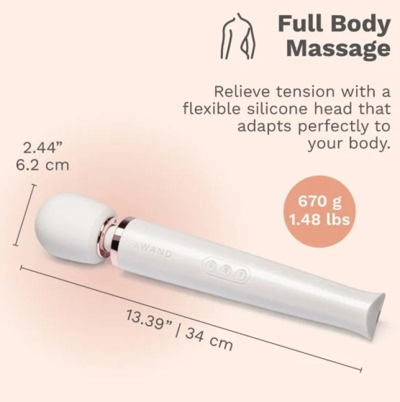 Le Wand Plug-In Vibrating Massager Classic White Design