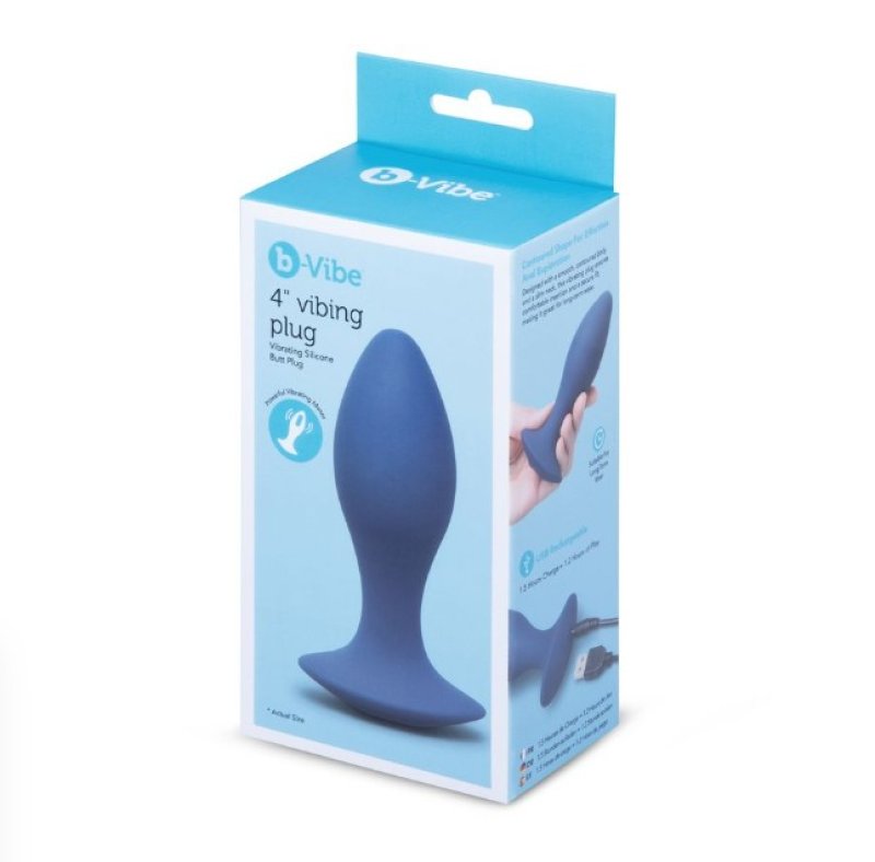 b-Vibe 4 Inch Silicone Vibing Butt Plug with Multiple Vibration Settings > Anal Range > Vibrating Butt Plugs
