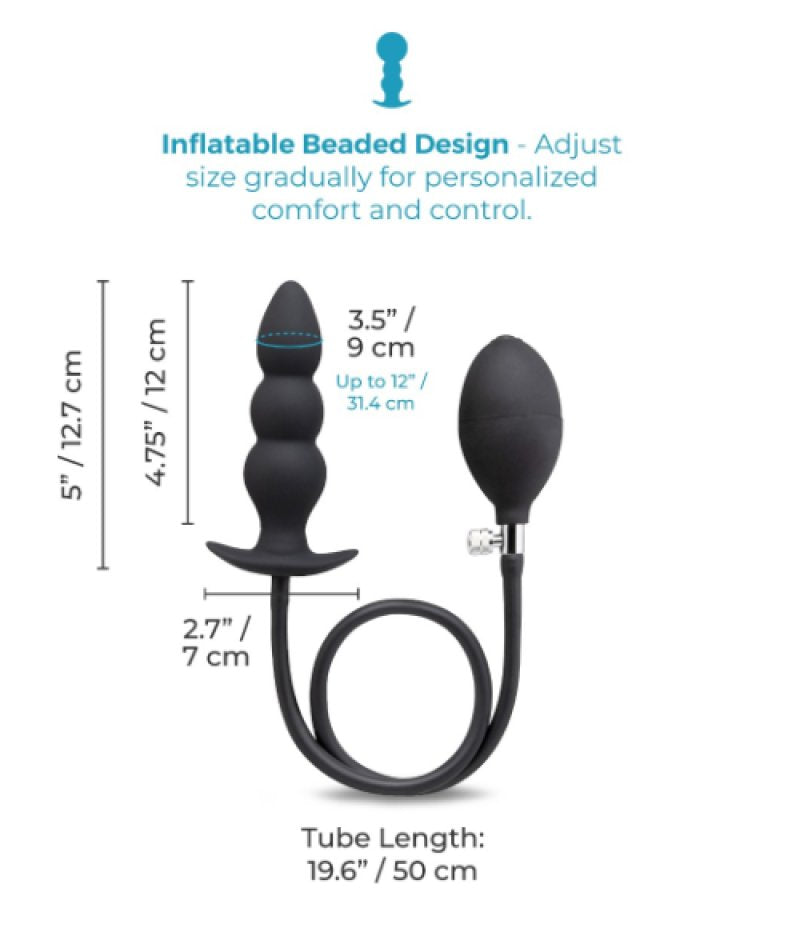 b-Vibe Beaded Inflatable Plug – Silicone Adjustable Anal Plug > Anal Range > Tunnel and Stretchers