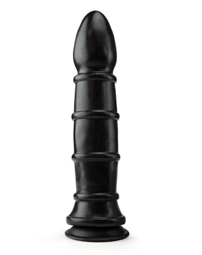Anal Munition 10 Inch Black Butt Plug with Suction Cup and Ridges > Anal Range > Oversized Anal Toys Main image