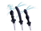 Hydro Series Splashy 3 Butt Plugs with Hose Kit Stainless Steel Spraying Anal Douche Set
