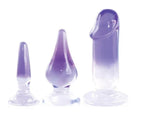 Glitzy Trainer 3 in 1 Dong Mixed Set Purple with 3 Graduated Sizes and Two Tone Color > Sex Toys > Dilators