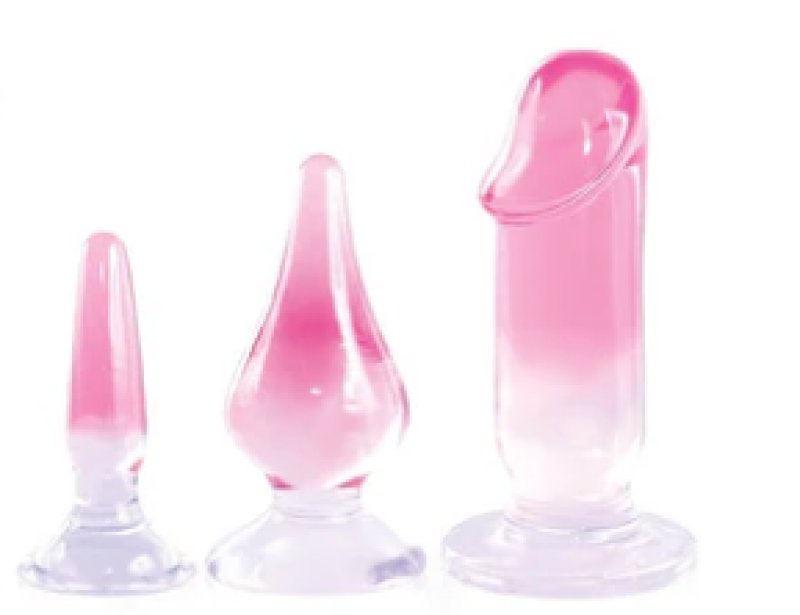 Glitzy Trainer 3 in 1 Dong Mixed Set Pink with 3 Graduated Sizes and Two Tone Color > Sex Toys > Dilators