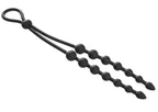 Arse Beads Adjustable Cock Ring with 8 Inch Double Ball Beads in Black Silicone > Anal Range > Anal Beads