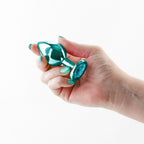 Rear Assets Round Gem Metal Butt Plug – Anal Plug with Jewel Base (Small, Medium) > Anal Range > Jewel Butt Plugs