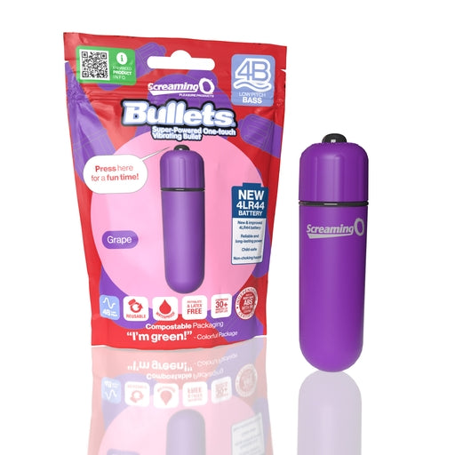 Screaming O 4B Bullet Vibrator Grape Purple Compact Waterproof with 4LR44 Battery Default Title BULLETS