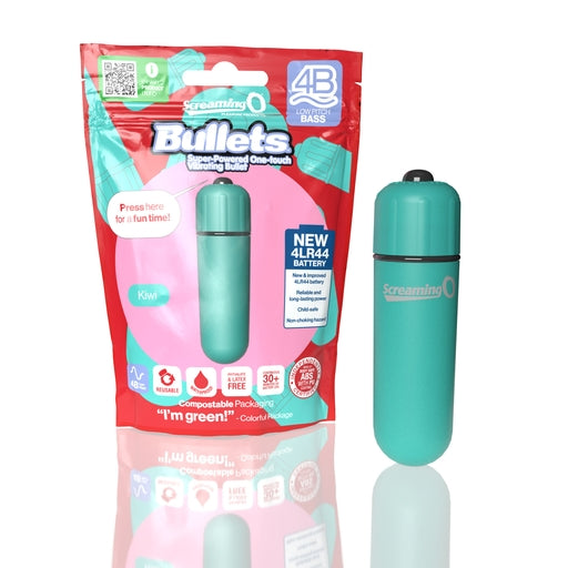 Screaming O 4B Bullet Vibrator - Kiwi Green Compact Waterproof with 4LR44 Battery and Deep Bass Vibrations Default Title BULLETS