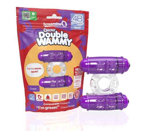 Screaming O 4B Double Wammy Vibrating Ring in Grape with Dual Motors and 5 Speeds Default Title Cock Rings Vibrating
