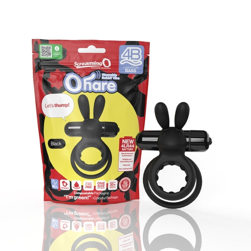 Screaming O 4B Ohare Black – Powerful Deep Bass Vibrations Black Cock Rings Vibrating