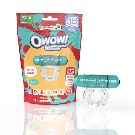 Screaming O Owow Stretchy Silicone Ring With Silky Bullet Kiwi Default Title COCK RINGS