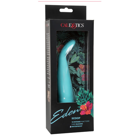 Eden Scoop Flexible Blue Silicone Massager with 10 Vibration Functions and Waterproof Design > Vibrators > Finger Vibrators