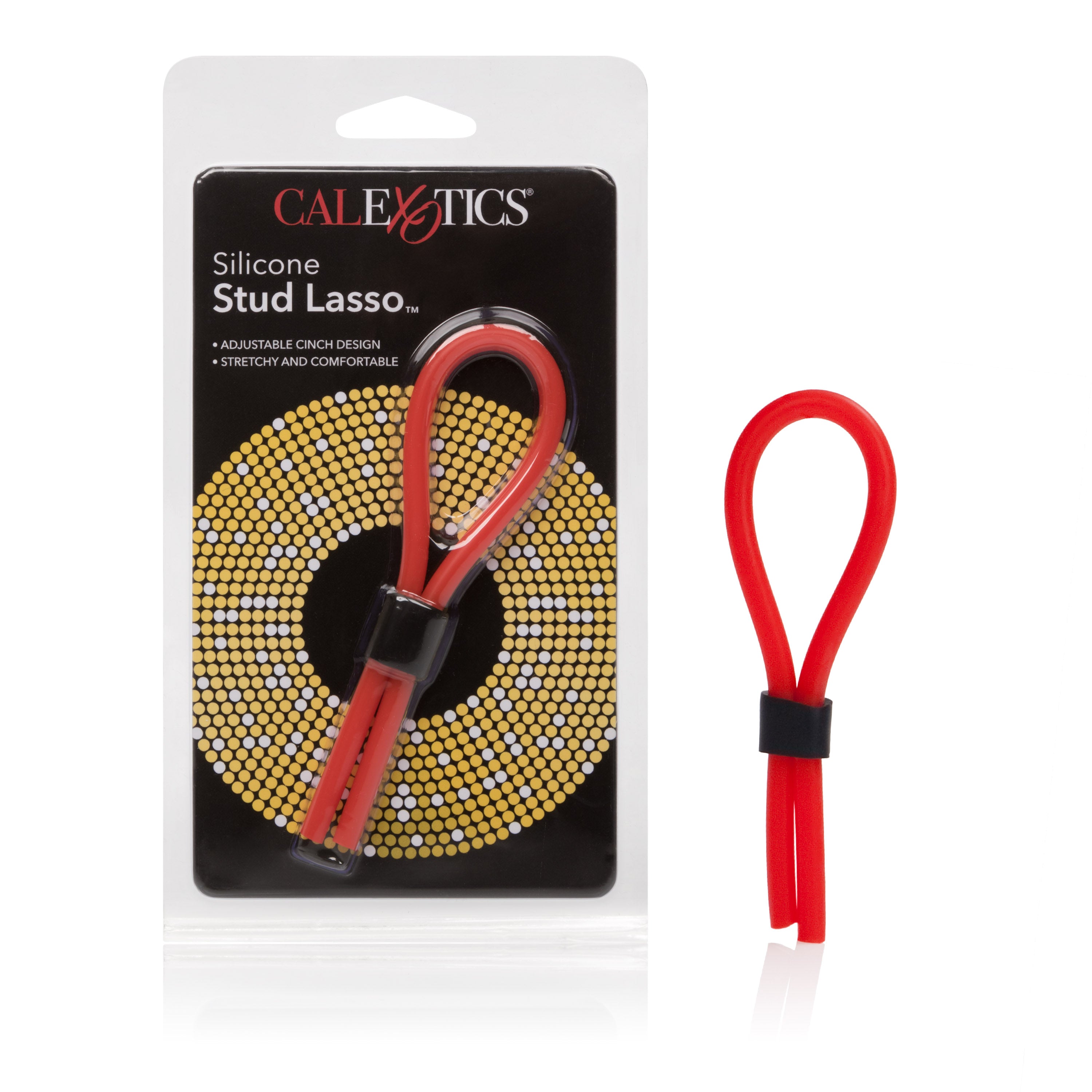Silicone Stud Lasso Red Adjustable Erection Enhancer 5 Inch Flexible Stretchy Loop COCK RINGS