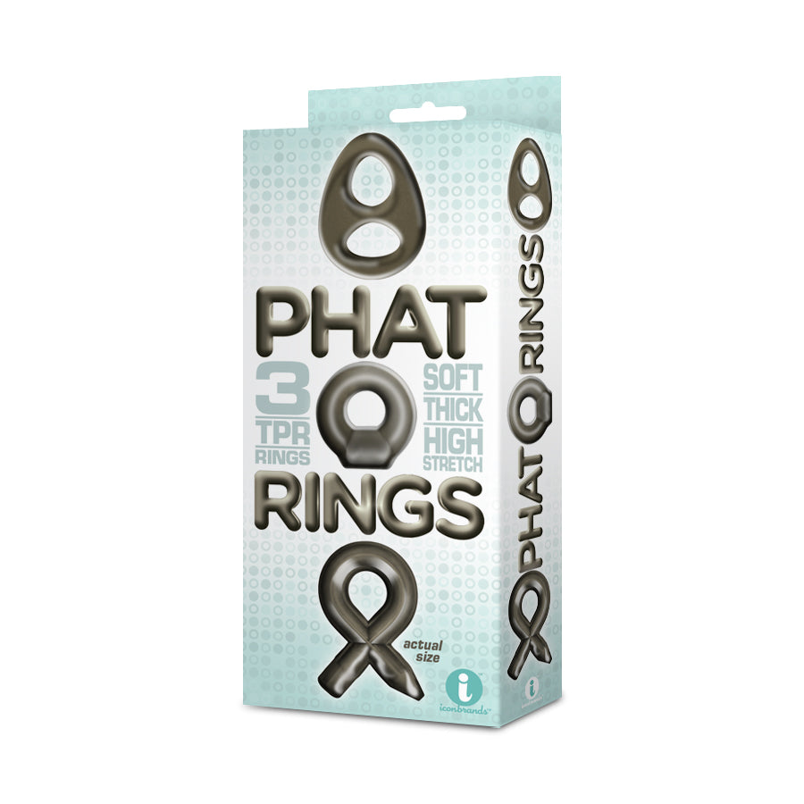 The 9s Phat Rings Smoke Cock Rings Set of 3 > Cock Ring > Sets