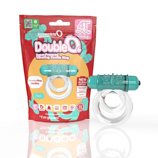 Screaming O 4T DoubleO 6 Kiwi – Super Powered Vibrating Double Ring Teal Cock Rings Vibrating