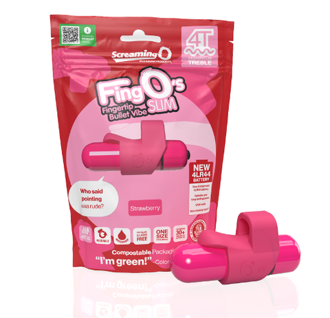 Screaming O 4T FingO Slim Finger Vibe in Strawberry Pink Default Title BULLETS